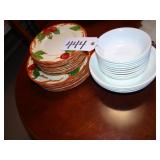 Assorted Corelle and Fransicon plate set