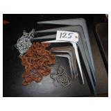 Asst shelf brackets, chains, hooks