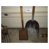 Alum scoop shovel and small coal shovel