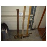 Pick, splitting maul, double-sided axe