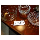 3 assorted heavy glass centerpiece bowls