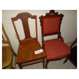 Antique Eastlake style arm chair w/ caster wheels,