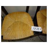 2 rush-seat woven chairs