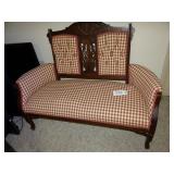 Antique Eastlake style walnut loveseat settee w/ G