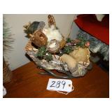 Santa sleigh w/ deer horn runners dï¿½cor
