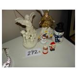 Asst Christmas angels and figurines, Japan Santa s