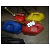 Assorted fuel cans