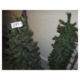 Two 3' tall lighted trees