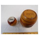 Wood Barrel Coin Banks