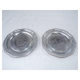Two Pewter Souvenir Vintage Plates