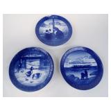 Three Royal Copenhagen plates