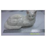 Ceramic White Cat with Green Eyes