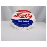 Tin Pepsi Cola Bottle Cap Sign