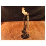 Japanese Painted Rooster on stand. Beautiful