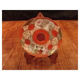 Hand painted Japanese plate with stand.