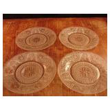 Floral pattern glass dinner or serving plates