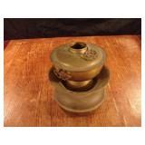 Brass table top burner or warmer. Engraved