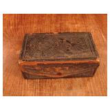 Vintage leather covered table top box