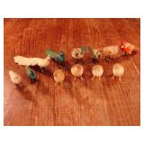 Lot of 12 wonderful carved and hand painted birds.