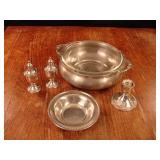 Lot of 5 sterling and pewter serving items