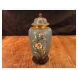 Cloisonne style jar with lid.
