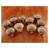 Lot of 10 Japanese Imari tea cups. Lovely design .