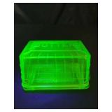 Green Depression Butter Dish