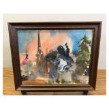 Byron Kohn Watercolor of Sheridan Statue