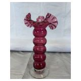 Handblown Cranberry Vase