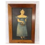 'Sarah, Age 4' Folk Art Print