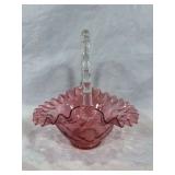 Fenton Cranberry Quilted Basket