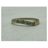 14K Emerald & Diamond Anniversary Band
