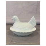 Indiana Milk Glass Hen on Nest