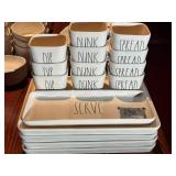Lot of Matching Dip Dunk Spread Dish Set