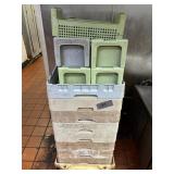 (13) Dish & Silverware Racks w. Dolly