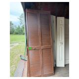 Set of Bifold Closet Doors - Brown Wood