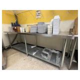 8' S.S. Worktop Table w. Galvanized Undershelf