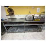 8' S.S. Worktop Table w. Double Undershelf