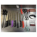 Assorted lot of Knives and Scissors