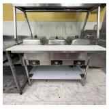 Serve-Ware 3 Well Steam Table w. Sneeze Guard