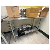 48' S.S. Worktop Table w. Galvanized Undershelf