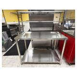 48' S.S. Worktop Table w. Double Over Shelf