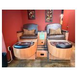 Dual Spa Pedicure Station w. Chairs & Foot Baths