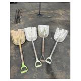 (4) Aluminum Roofing Scoop Shovels