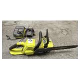 Ryobi 40V Brushless 14' Chainsaw with Chargers