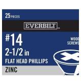 #14 x 2-1/2 in. Phillips Flat Head Zinc Plated Woo