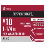 #10 x 1-1/4 in. Hex Head Zinc Plated Sheet Metal S