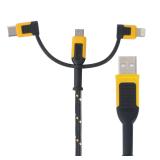 DeWalt Lightning, Type C and Micro USB 3-in-1 Cabl