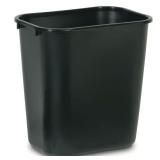 Rubbermaid 7 gal Black Plastic Open Top Wastebaske
