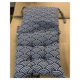 Small White and blue chair cushion